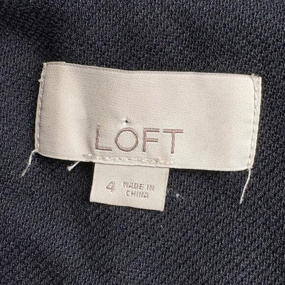 Loft Black Equestrian Minimalist Dark Academia Old Money Womens Blazer Sz 4 - Picture 3 of 4